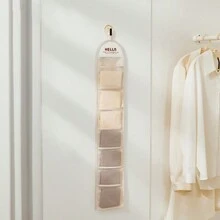1 pieza organizador de las ligas y accesorios para el cabello para puerta con bolsillos para ropa interior y calcetines de niñas, organizadores para maquillaje organizador belleza caja almacenamiento comestica caja maquillaje - Blanco - Ver 7