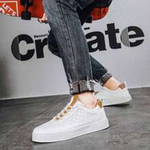 Men White Sneakers 2024 Spring/Summer New Style Student Sport And Leisure Height Increasing Breathable Shoes Recommended By Store Manager - Khaki - View 4