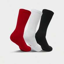 Calcetines de tripulación para uso diario para hombres (paquete de 3) - DX9632-918/Rojo/Blanco/Negro - Ver 3