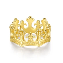 1只時尚的925純銀國王皇冠造型戒指,男女皆宜,日常佩戴