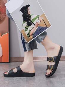 2025 New Thick Sole Non-Slip Beach Sandals For Women, Casual Wedge Slippers For Outdoor Wear - Black - View 9