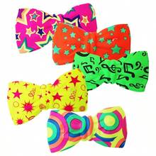 40 Moño Plástico Corbata Neón Grande Batucada Fiesta Boda - Multicolor - Ver 5