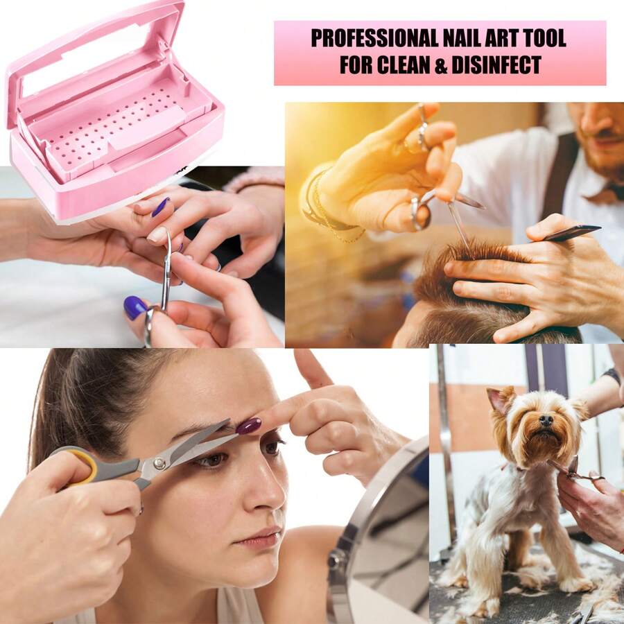 Nail Tool Sterilizer Box, Plastic Sterilization Tray Storage Organizer