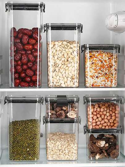 1 szt. Przezroczysty plastikowy słoik, losowy kolor