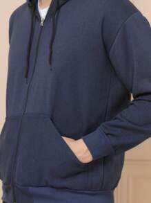 Men Sweatshirts - Navy Blue - View 3