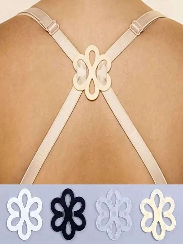 4pcs/Set Flower Shaped Bra Strap Clips, Invisible Anti-Slip Bra Strap Buckles Camping Camping Stuff