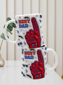 1pc Custom Name Mug For Dad/Father, Custom 11oz Mug, Custom 3D Inflated Effect Printed Mug, Custom Coffee Mug, Custom Mug, Personalized Name Mug, Personalized Mug, Lovely Gift, Ideal For Valentine's Day, Father's Day, Birthdays, Or Anniversaries, Couples Gift, Best Gift For Dad, Husband, Grandpa, Grandfather, Gift For Him - Best Dad - View 2