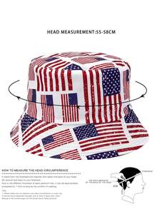 1 Chiếc Mũ Xô Họa Tiết Cờ, Mũ Thông Thường Chống Nắng Có Thể Điều Chỉnh, Thích Hợp Cho Bé Trai Và Bé Gái Du Lịch Xuân Thu Hoặc Kỳ Nghỉ Đi Biển - Nhiều màu - Xem 5