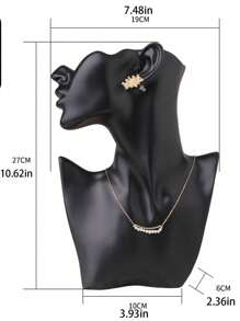 1 Peça Suporte de Colar com Busto de Perfil Lateral de Resina Branca, Suporte de Brinco, Adequado como Organizador de Decoração Doméstica Pequena, Caixa de Armazenamento de Viagem, Presentes de Viagem, Volta às Aulas