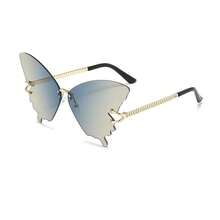 Gafas de moda con forma de mariposa personalizadas para mujeres 2024, con alas, oversize, gafas de alta gama - Dorado - Ver 15