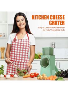 Rallador de queso rallador de queso actualizado con mango 4 en 1 cuadrado Tormenta Cortador de verduras Cortador de alimentos Veggie para la cocina Patata Cebolla Hashbrown Nueces Fruta - Azul - Ver 3