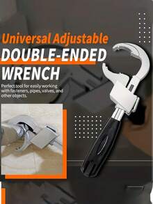 1套萬能調節扳手，通用雙頭扳手適用於狹窄空間、浴室水龍頭圓弧齒式扳手，開放式扳手，浴室水暖龍頭和水槽維修工具，水管維護工具 - 彩色 - 查看 5