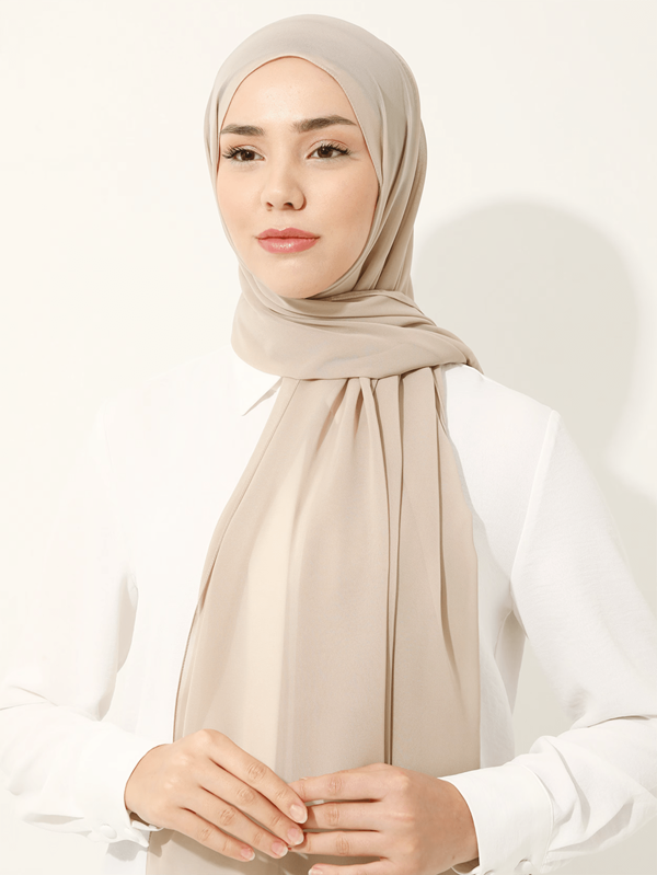 1pc Women Abaya Accessories Solid Color Chiffon Scarf Simple & Fashionable Head Wrap Accessories Women Soft Hijab,Women Veil