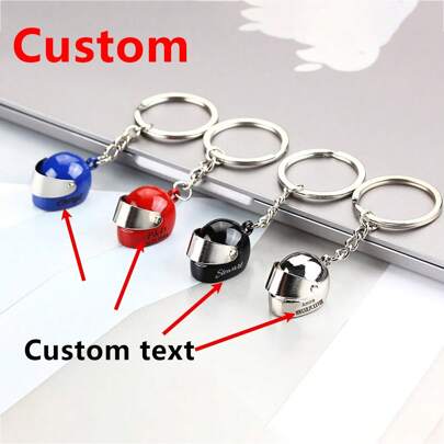 Chaveiro Personalizado com Inicial do Nome para Capacete de Motocicleta, Chaveiro Miniatura de Capacete de Motocicleta, Chaveiro de Motociclista Personalizado, Presente para Motociclistas Pais