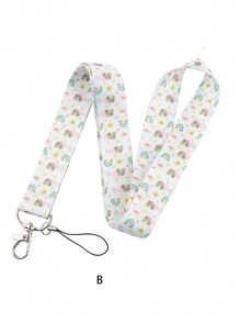 1 pièce Porte-cartes mignon arc-en-ciel avec cordon