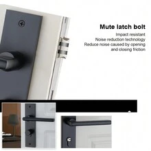 Cerradura Chapa Manija Para Puerta Recamara O Principal - Negro - Ver 6