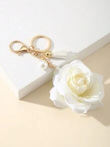 1pc Girl Flower & Tassel Keychain - Flowers - View 3