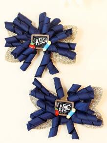 2 piezas de clips de cabello con lazo brillante para niñas pequeñas, medianas y grandes, adecuados para uso diario