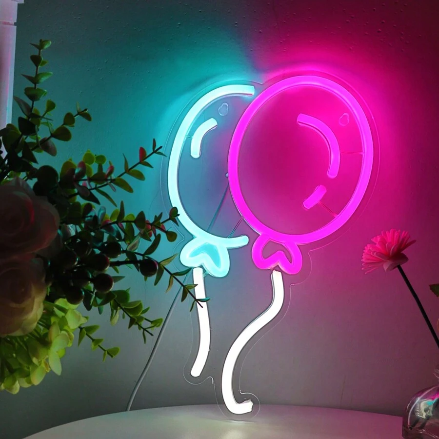 1pc 5V USB Balloon LED Wall Neon Sign For Shop Room Game Room Party KTV Coffee Dessert Office Room Store Team Gift Electronic Sports Pub Club Gallery Salloon Bar Shop Sandbeach Decoration Hallows/Christmas Gifts - Multicolor - View 1
