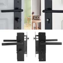 Cerradura Chapa Manija Para Puerta Recamara O Principal - Negro - Ver 5