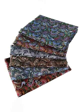 6pcs Cashew Flower Print For Clothing, Shirt, DIY Patchwork Sewing Craft