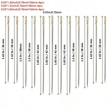 12pcs/24pcs/48pcs Side Hole Needles, Free Threading Needle, Sewing Needle Easy For The Elderly To Use - Gold - View 9