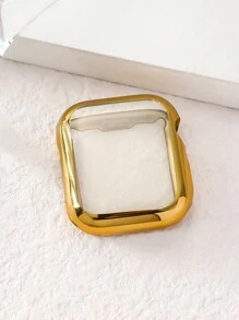 1 pieza Funda protectora ultra delgada de TPU dorado de cobertura total, unisex, protector de pantalla a la moda anti-arañazos, compatible con Apple Watch 38/40/41/42/44/45/46/49mm, aplicable a Series Ultra/SE/11/10/9/8/7/6/5/4/3/2/1, accesorios para smartwatch - Dorado - Ver 4