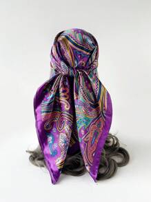 1pc 90cm Paisley Pattern Square Scarf For Daily Use As Headband, Waistband, Head Wrap, Bandana Top Bandana,Hair Band,Head Band Ideal For Dressing Up Your Look - Multicolor - View 16