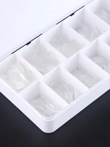 550片中号杏仁形透明软胶美甲贴纸，9种尺寸，全覆盖亚克力凝胶按压式美甲贴片，杏仁形美甲延长贴，带收纳盒，适合美甲沙龙和家庭DIY美甲 - 無色 - 查看 9
