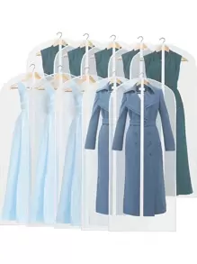 1piece5 Pieces Translucent Zipper Dust Cover, Clothes Hanger Dust Cover, Household Washable, Coat And Suit Storage Bag, Clothes Dust Cover, Clothes Storage In Different Seasons School Organizer Bags Teacher Storage Bags Drawer Wardrobe Organizer Foldable 6/7/11 Grids Clothes For Home Bedroom/Back To School/Dorm/For Underwear/Packing Essentials/Cover For Clothes Storage Clothes Organizer Closet Organizer For Closet Storage Hanging Clothes Dresses Shirts Coats For Closet Storage