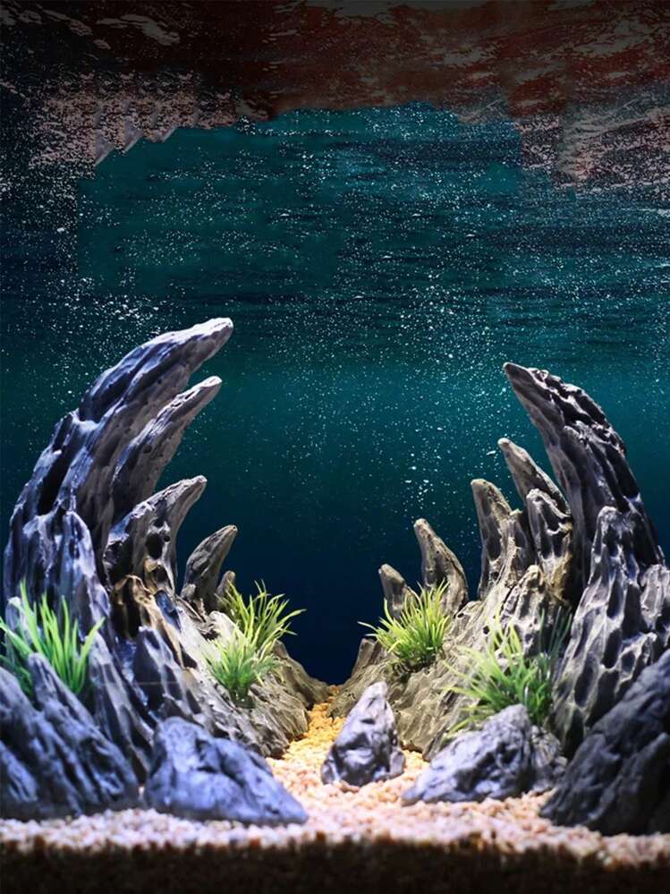 New Fish Tank Decoration Realistic Green Dragon Stone Canyon Landscape Stone Faux Mountain Decoration Aquarium Ornament Dragon Bone Design Suitable For All Sizes Of Fish Tanks SHEIN