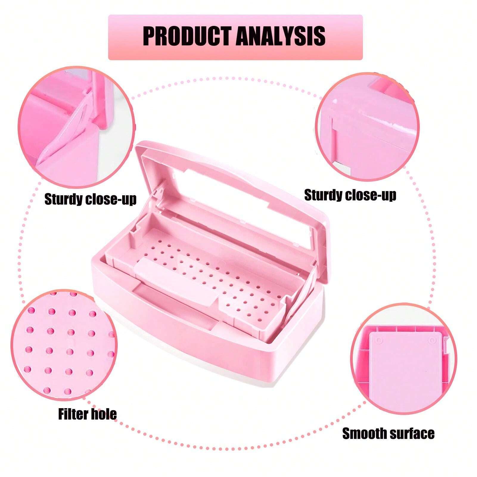 Nail Tool Sterilizer Box, Plastic Sterilization Tray Storage Organizer