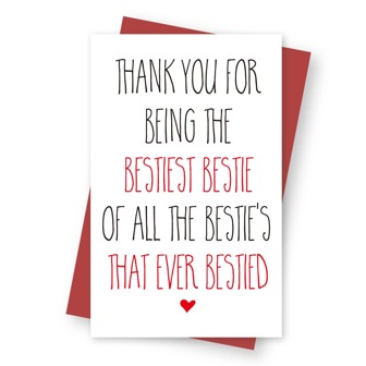 1 Pc Funny Birthday Card For Bestie, Best Friend Birthday Card, Bestie Card, Bestie Gifts, Personalized Birthday Card Back To School