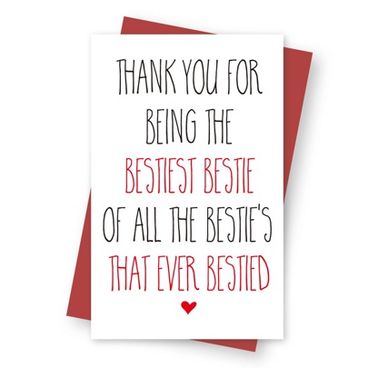 1 Pc Funny Birthday Card For Bestie, Best Friend Birthday Card, Bestie Card, Bestie Gifts, Personalized Birthday Card Back To School