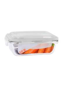 Glass Pot 640ml Fitness Lunch Box Airtight Lid 4 Locks - 無色 - 查看 2