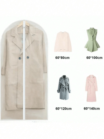 1piece5 Pieces Translucent Zipper Dust Cover, Clothes Hanger Dust Cover, Household Washable, Coat And Suit Storage Bag, Clothes Dust Cover, Clothes Storage In Different Seasons School Organizer Bags Teacher Storage Bags Drawer Wardrobe Organizer Foldable 6/7/11 Grids Clothes For Home Bedroom/Back To School/Dorm/For Underwear/Packing Essentials/Cover For Clothes Storage Clothes Organizer Closet Organizer For Closet Storage Hanging Clothes Dresses Shirts Coats For Closet Storage