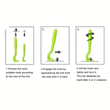 Juego de 3 herramientas efectivas para remover garrapatas y pulgas para perros - Herramienta de plástico para remover garrapatas que facilita la extracción de garrapatas y pulgas - Mantenga a su mascota segura y saludable