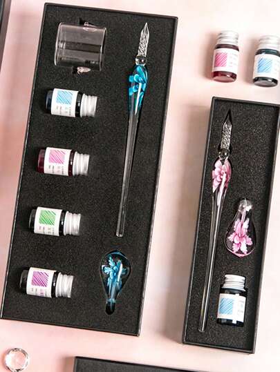 Internet Popular Glass Dip Pen For Students, Crystal Pen, Business Gift, Sample Pen, School Activities Award, Birthday Gift Back To School