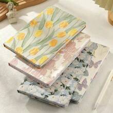 "Ins-Style Flora" Chic Floral Fabric Notebook - A5 Size, Artistic Journal & Diary With Fresh Design"Oriental Silk" Back To School