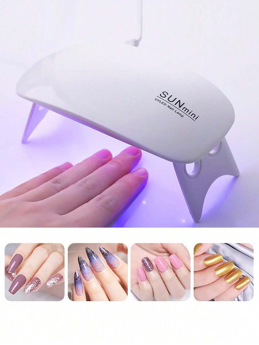 SISGHA 1 件便携式迷你 LED 美甲灯 - 速干技术，USB 充电，适合所有指甲类型 - 适合家庭和沙龙使用 - 白色 - 查看 1