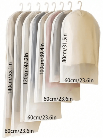 1piece5 Pieces Translucent Zipper Dust Cover, Clothes Hanger Dust Cover, Household Washable, Coat And Suit Storage Bag, Clothes Dust Cover, Clothes Storage In Different Seasons School Organizer Bags Teacher Storage Bags Drawer Wardrobe Organizer Foldable 6/7/11 Grids Clothes For Home Bedroom/Back To School/Dorm/For Underwear/Packing Essentials/Cover For Clothes Storage Clothes Organizer Closet Organizer For Closet Storage Hanging Clothes Dresses Shirts Coats For Closet Storage