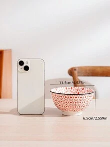 1 件/2 件/4 件 4.5 英寸陶瓷圆形碗，北欧风格创意酒店/餐厅/家居餐具，适用于洗碗机和微波炉，彩色印花螺旋和花朵图案碗，适用于汤/米饭/粥/调味品蘸酱、厨房、圣诞礼物 - 彩色 - 查看 21