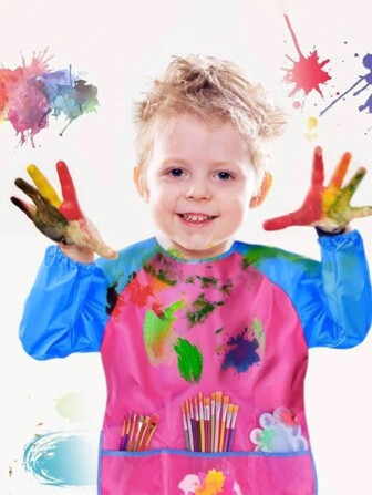 1pc Children's Waterproof Smock, Baby's Painting Long Sleeve Apron, Drawing Clothes