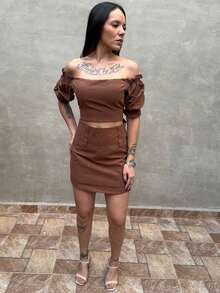 Women Two-Piece Outfits - Rỉ Nâu - Xem 1