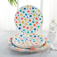 Happy Birthday Party Supplies Set, Disposable Paper Birthday Plates, Napkins, Cups And Colorful Decoration Items, Stylish Party Gift,Christmas