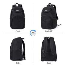 真皮男士胸包，头层牛皮斜挎包，带多个隔层，适合日常使用和户外运动，高端、实用、独特、复古、精致，大一新生书本返校多功能宿舍大学父亲节礼物书包通勤高中万圣节圣诞节冬季圣诞礼物男士包腰包腰包男士单肩包 - 黑色 - 查看 2