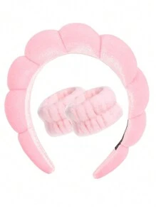 1pc Headband/Wristband Set, High Elasticity & French-Style High Headband, Gentle Cloud & Chic Style Design For Outdoor, Washing Face Or Bathroom Use Home Bathroom Decor Summer Back To School
