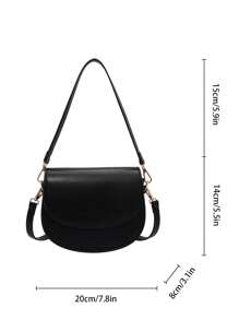 Bolso de montar con gráficos de letra, bolso de bandolera de unicolor a la moda, pequeño monedero con solapa para mujer