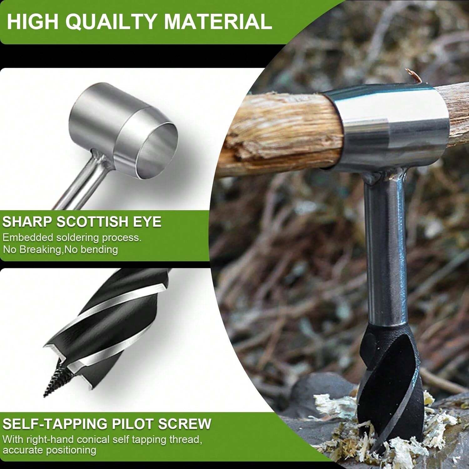 1pc Survival Gear And Manual Hand Drill - Hand Held Hole Punch With 1 ...
