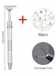 1个美甲海绵夹和50个海绵涂抹器套装，金银色海绵夹美甲抓取海绵工具，用于涂抹指甲油、化妆品和去除污垢，美甲用品，美甲工具，美甲艺术工具，返校季，美甲，美甲工具，美甲贴片工具，美甲修脚工具